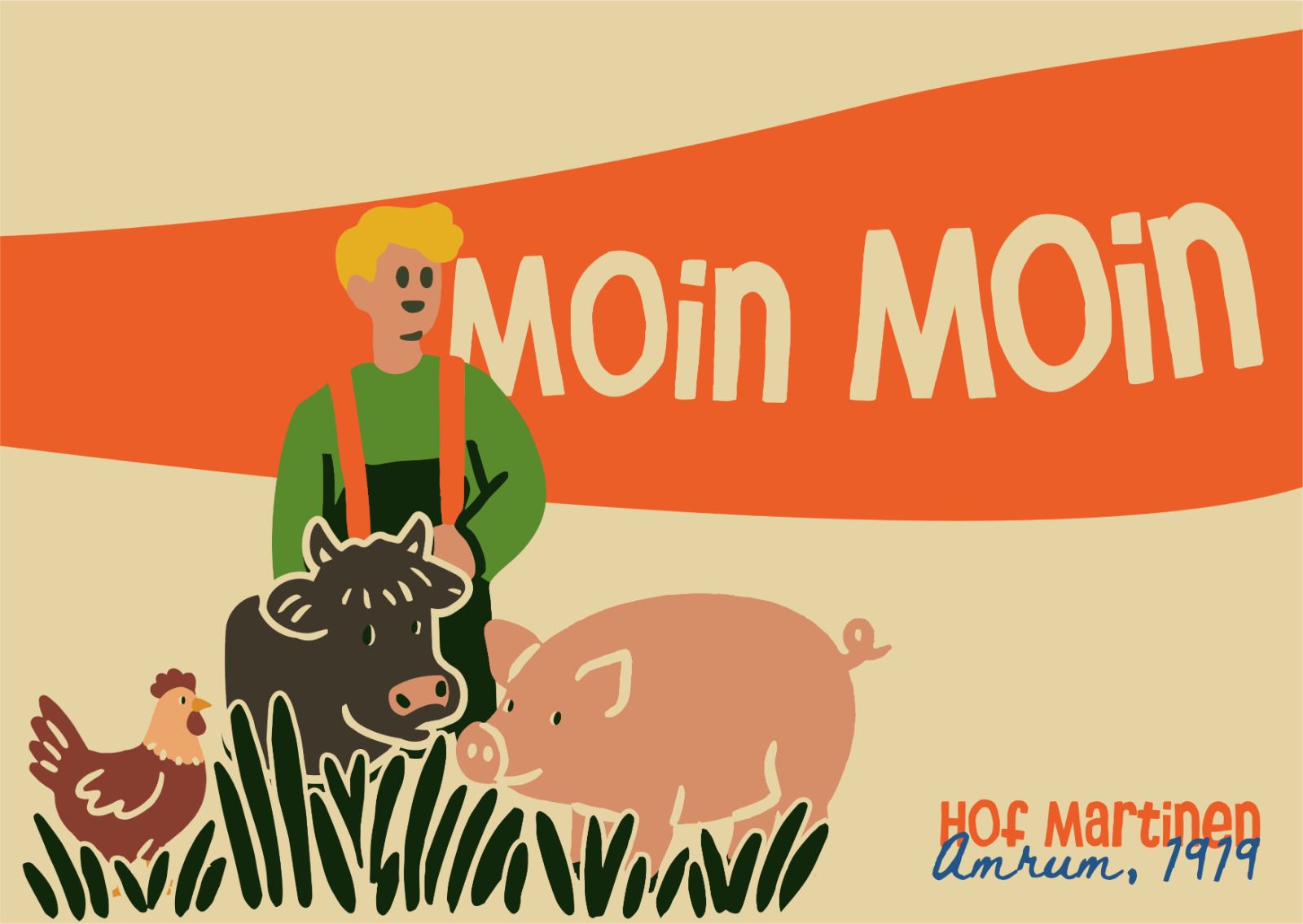 Moin Moin – Grußkarte vom Hof Martinen