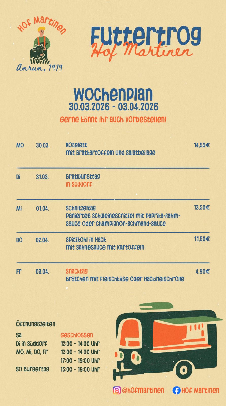 Futtertrog Wochenplan Aushang